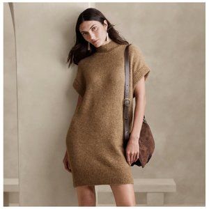 Banana Republic Adi Alpaca-Blend Sweater Dress in Camel